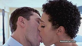 Black teen gets his girlfriend’s ass fucked hard