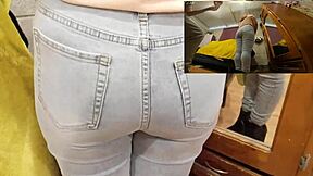 Married woman with mature look gets a handjob in return of money