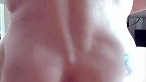 Beautiful cumshot from a good anal fuck in a nudist setting