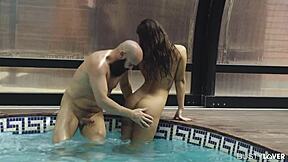 Susy Gala's outdoor adventure with a steamy pool scene