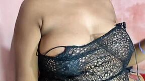 Dirty talking Indian babe gets nailed on her ass