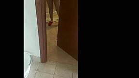 I present my stepmother with a collection of amateur videos taken after the shower