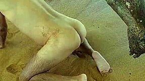 Hot Latina shemale Ladysilva goes wild on the beach