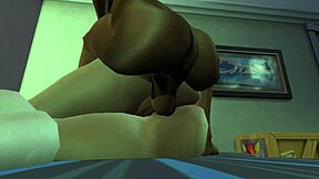 3D adult film with black man and white woman with big boobs and round ass