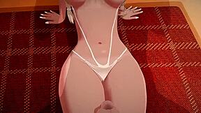 3D animated hentai with busty Ovari from Azur Lane. Moaning and muff diving