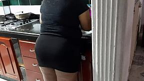 Mature Latina sucks and swallows big black cock