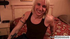 Hot gay action with a cute blonde twink and a gayanal scene