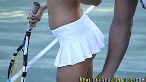 Real sex with a professional adult actress in a group scene