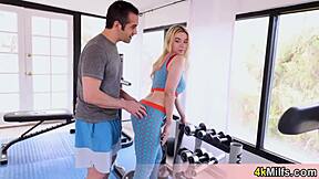 angelica hired a trainer but this workout turned into raw pounding. sweaty lesson gone wild.