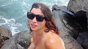 Hairy lover gets a facial in public while distracted
