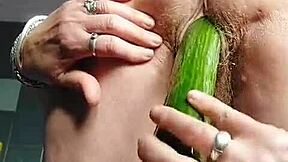 Old slut gets hairy pussy fucked until she cums