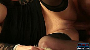Big tits MILF in lingerie enjoys holiday sex parties