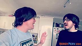 British nerd gets his first blowjob