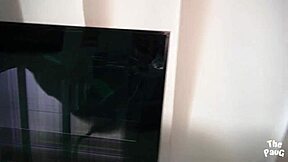 Step-sister repays broken TV with steamy roleplay session