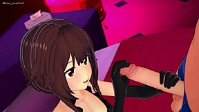 La Maga Megumin's wild hotel stay with big cock