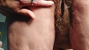 Old slut gets hairy pussy fucked until she cums