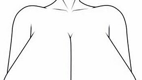Young Asian beauty has big natural tits and a slim waist in this hentai drawing video