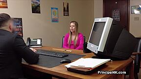 Soccer Mom Sucks Dildo While Banged Hard In Office