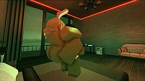 Roblox porn: Hardcore sex with a bunny girl in a condo