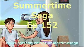 Summer-themed anime porn game with PC gameplay and ecchi elements