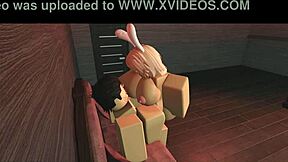 Roblox porn: Hardcore sex with a bunny girl in a condo