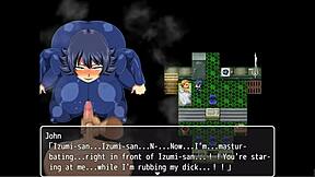 Hentai game with jerking off instructions and cumshots