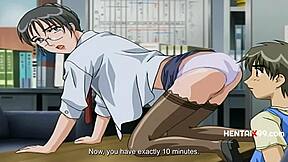 Young boy gets too much of the MILF experience in wedding night hentai