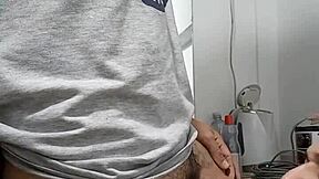 Shemale and big black cock in a steamy encounter in a hidden room
