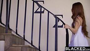 Kimberly Brix, a red-haired beauty, has her first blacked threesome scene