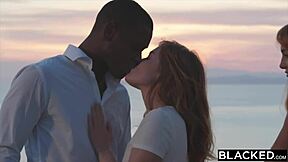 Redheaded girl with a blacked and BBC-hungry fetish always gets what she wants in a threesome