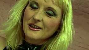Young Czech woman in bondage while being fingered by a granny
