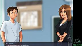 Latina teacher teaches hot lesbian sex in the bathroom