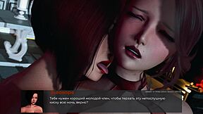 Bound and gagged in 3D cartoon game with cum fetish