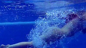 Mia Ferrari, a Russian beauty in red lingerie in a hot bath scene