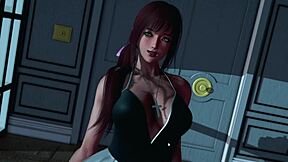 Bound and gagged in 3D cartoon game with cum fetish