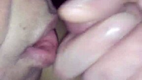 An elderly black woman drinks the cum from her lover’s penis
