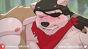 Hot gay sex scene in Fornite furry animation
