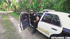 Police officer’s routine traffic stop turns into a gay porn scene
