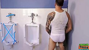 Gay hunk Jax Thirio and Ty Roderick in hot breeding action with trailer trash boys