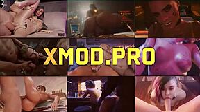 Hot cyberpunk lesbian sex in animated POV video