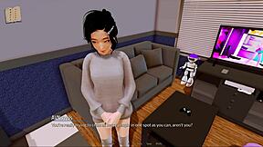 Beautiful women in hot costumes in a harem-themed hotel in 3D animation