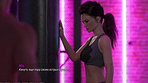 3D animated porn with big tits and big cock in the bathroom