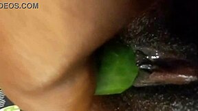 Oh My God, Watch Cyndy Blackslave Go Wild with a Cucumber Fuck and Explosive Squirt!