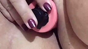Naughty wife showing off her wet pussy outdoors