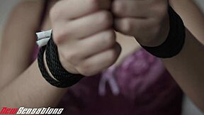 Aaliyah Hadid in hardcore scene with bondage and big tits
