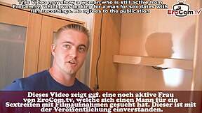 Authentic amateur couple casting with German teen and others