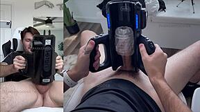 First-time try: gay masturbation with XSpaceCup's XT5 auto-stroker