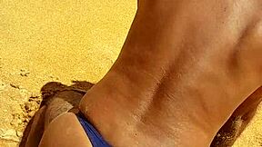 Hot shemale Ladysilva gets her ass fucked on the beach