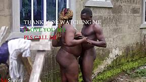Young Asian couple enjoys rough sex in the garden
