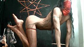 Gay ladyboy's feet fetish in action with a barefoot whore
